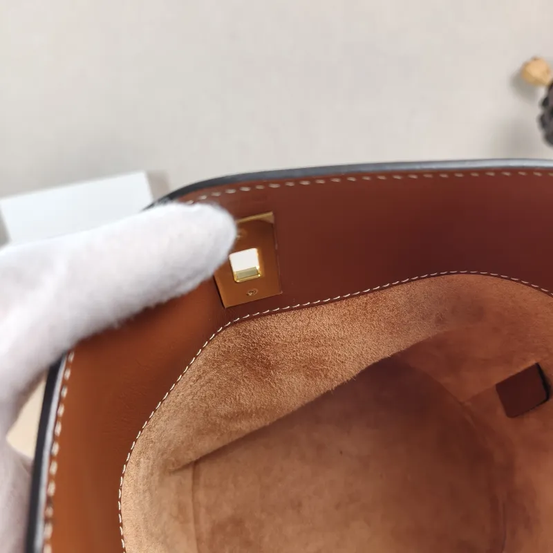 CELINE Crossbody Bag Bucket 16 Bucket Bag Caramel Calfskin Small 16 × 16 × 18 cm — detail view 9 of 12