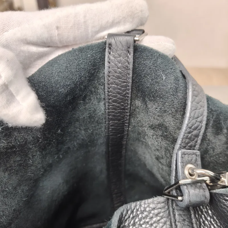 Hermès Top Handle Bag Picotin Lock 18 18Black Silver-Tone Hardware Clemence Taurillon TC Calfskin Small18 × 13 × 19 cm — detail view 12 of 15