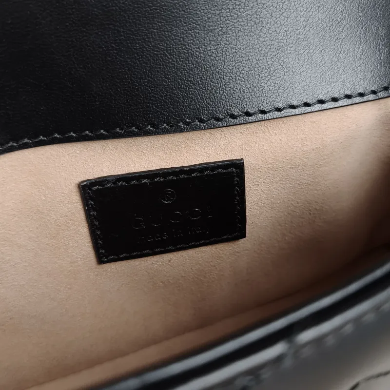 GUCCI Crossbody Bag GG Marmont Mini Marmont Mini Black Calfskin Mini 16.5 × 4.5 × 9.5 cm — detail view 5 of 8