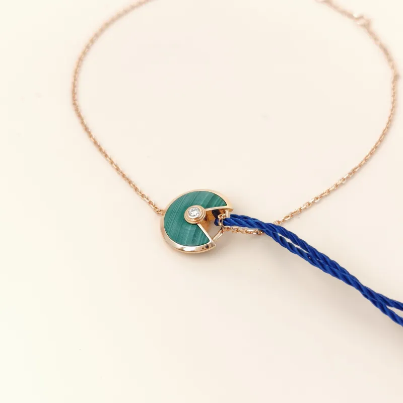 CARTIER Bracelet Amulette de Bracelet Malachite Diamond18KR ose Gold One Size 18cm — cover view 4 of 10