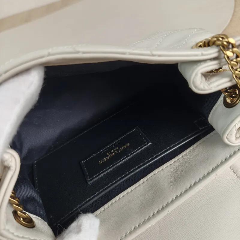SAINT LAURENT Crossbody Bag NOLITA White SL ambskin Mini 18 × 6 × 13 cm — detail view 1 of 12