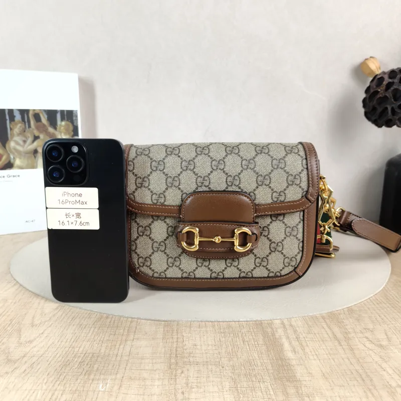 GUCCI Crossbody Bag Horsebit 1955 Horsebit Small Monogram PVC Small 20.5 × 5 × 14.5 cm — cover view 2 of 6
