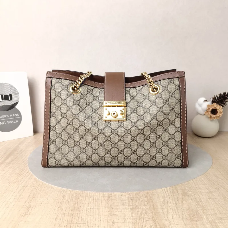 GUCCI Shoulder Bag Padlock Tote Monogram PVC Large35 × 14 × 23.5 cm