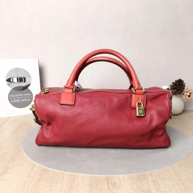 LOEWE Top Handle Bag Top Handle Bag Red Calfskin One Size34 × 16 × 18 cm