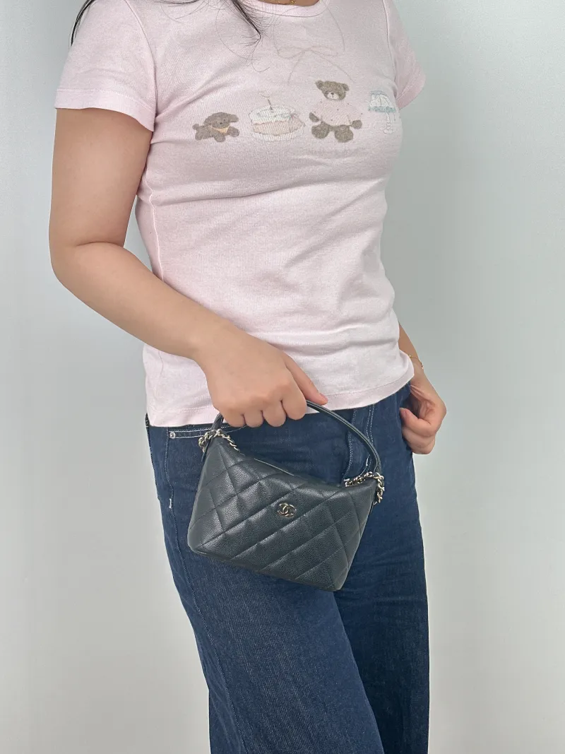 Chanel Crossbody Bag Crossbody Bag Black Calfskin One Size 21.5 × 7.5 × 19 cm — on-model view 2 of 2