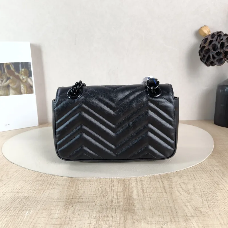 GUCCI Crossbody Bag GG Marmont So Black Marmont So Black Black CC alfskin Small 22 × 6 × 13 cm — cover view 3 of 5
