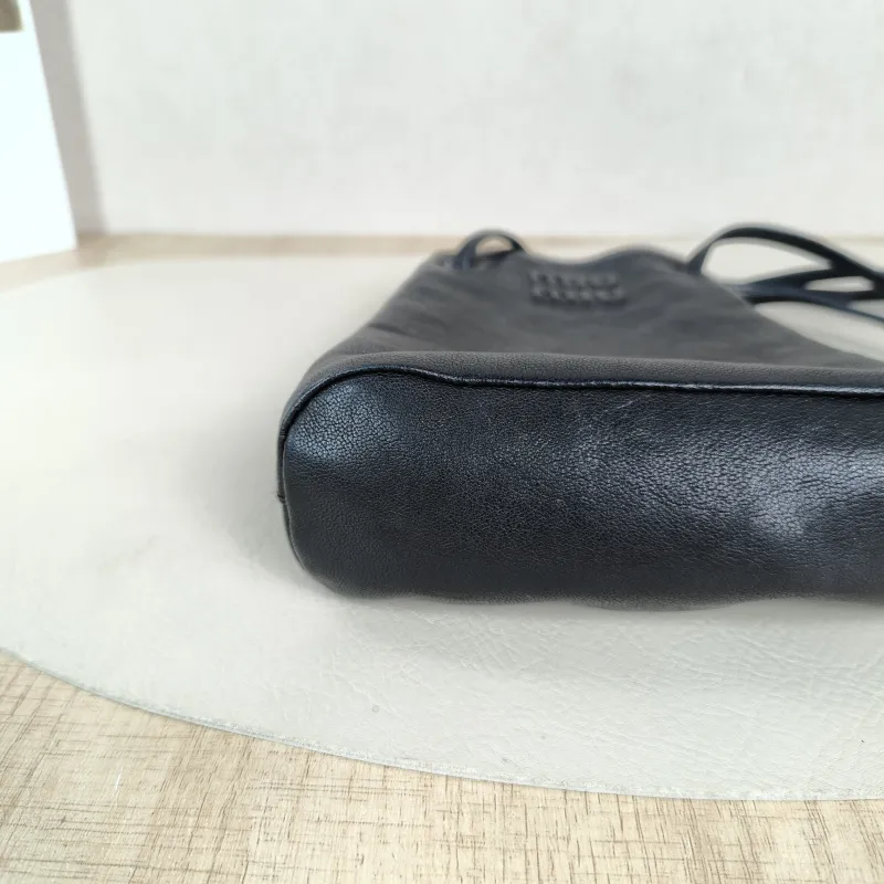 Miumiu Crossbody Bag logo Black Lambskin One Size 14 × 6 × 17 cm — detail view 6 of 11