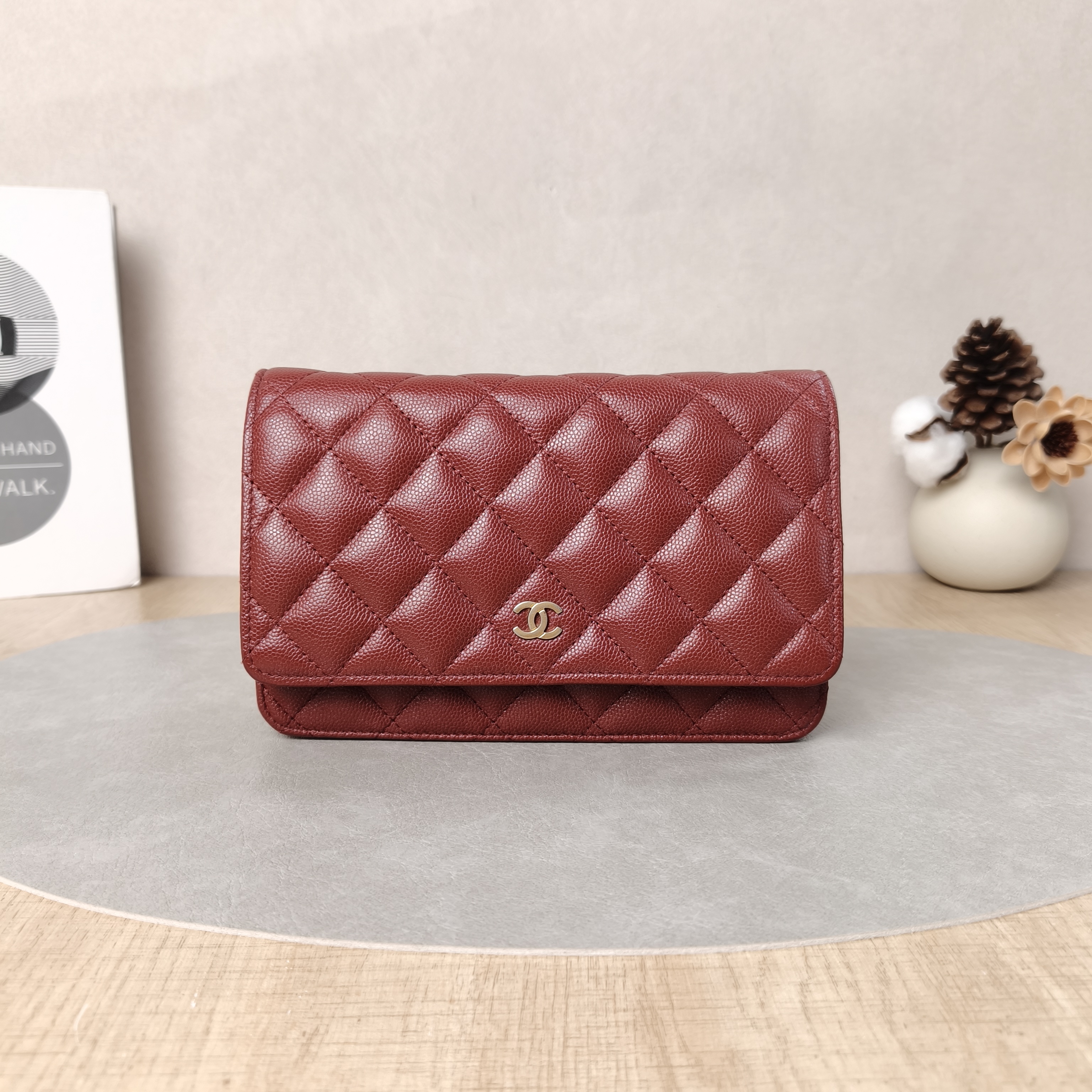 Chanel Crossbody Bag Classic Flap WOC CF WOCWOC Bag Red Grained Calfskin One Size19.2 × 3.5 × 12.3 cm