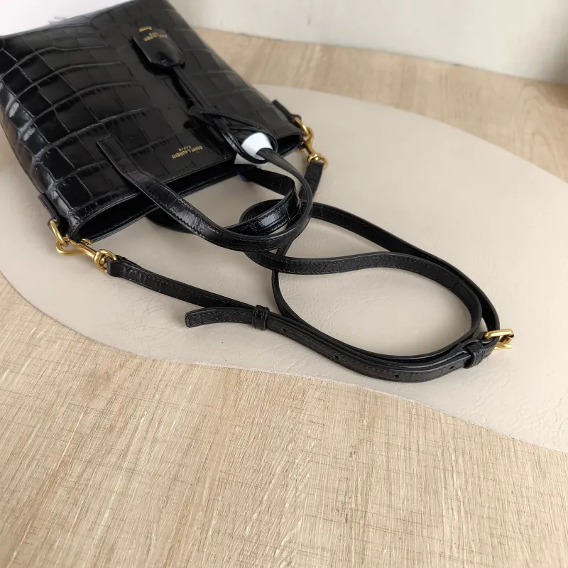 SAINT LAURENT Shoulder Bag SHOPPING Shopping Tote Black Calfskin Mini 18 × 8 × 17 cm — detail view 3 of 10