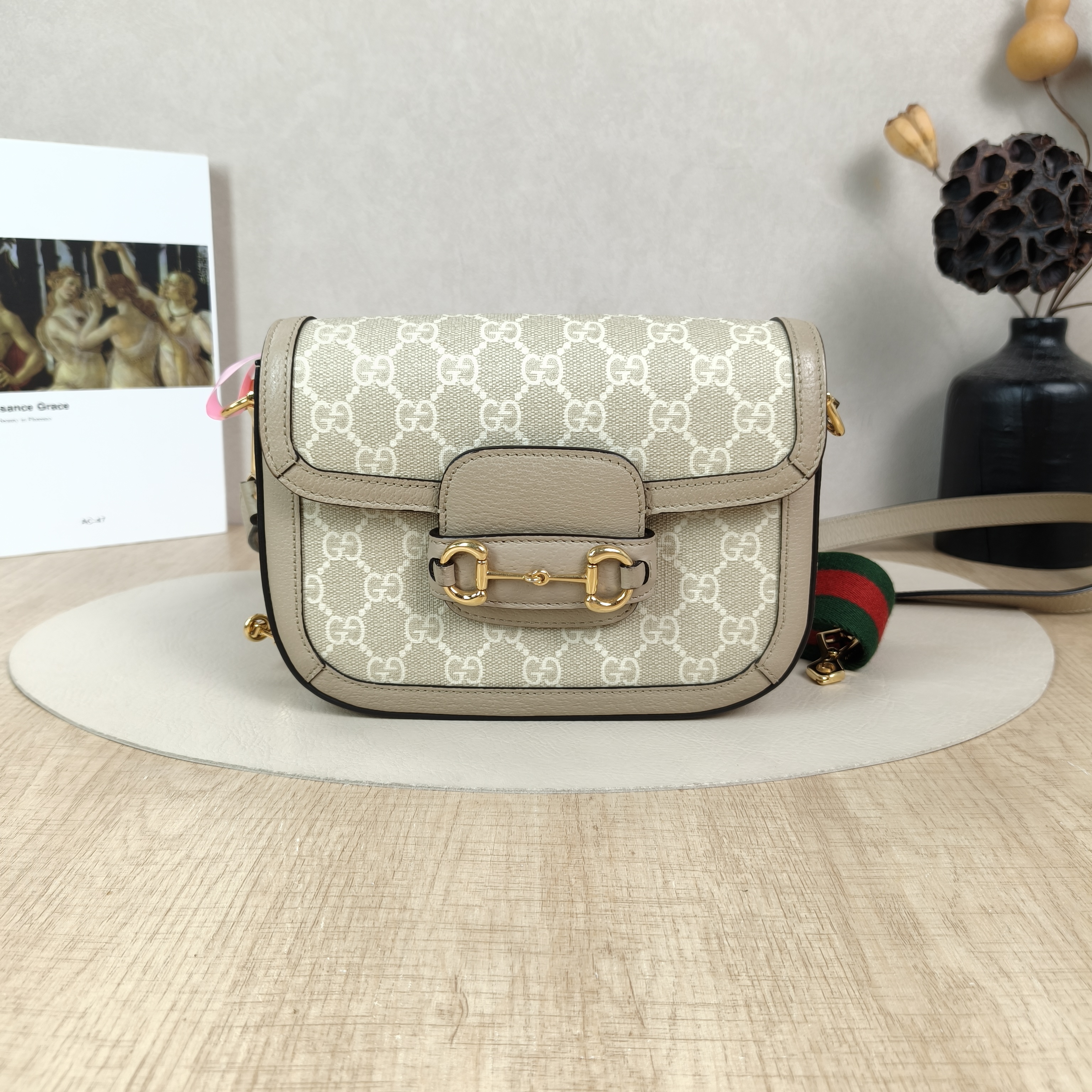 GUCCI Crossbody Bag Horsebit 1955 Horsebit Small Monogram PVC Small20.5 × 5 × 14.5 cm