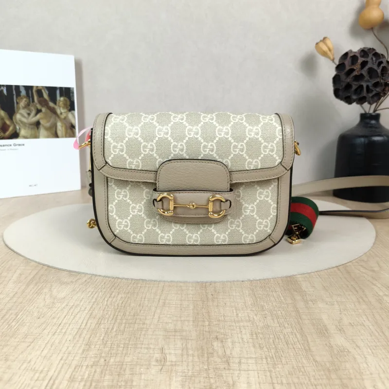 GUCCI Crossbody Bag Horsebit 1955 Horsebit Small Monogram PVC Small20.5 × 5 × 14.5 cm