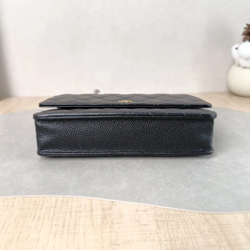 Chanel Crossbody Bag Classic Flap WOC CF WOCWOC Bag Black Grained Calfskin Mini 19.2 × 3.5 × 12.3 cm 25 — cover view 5 of 6