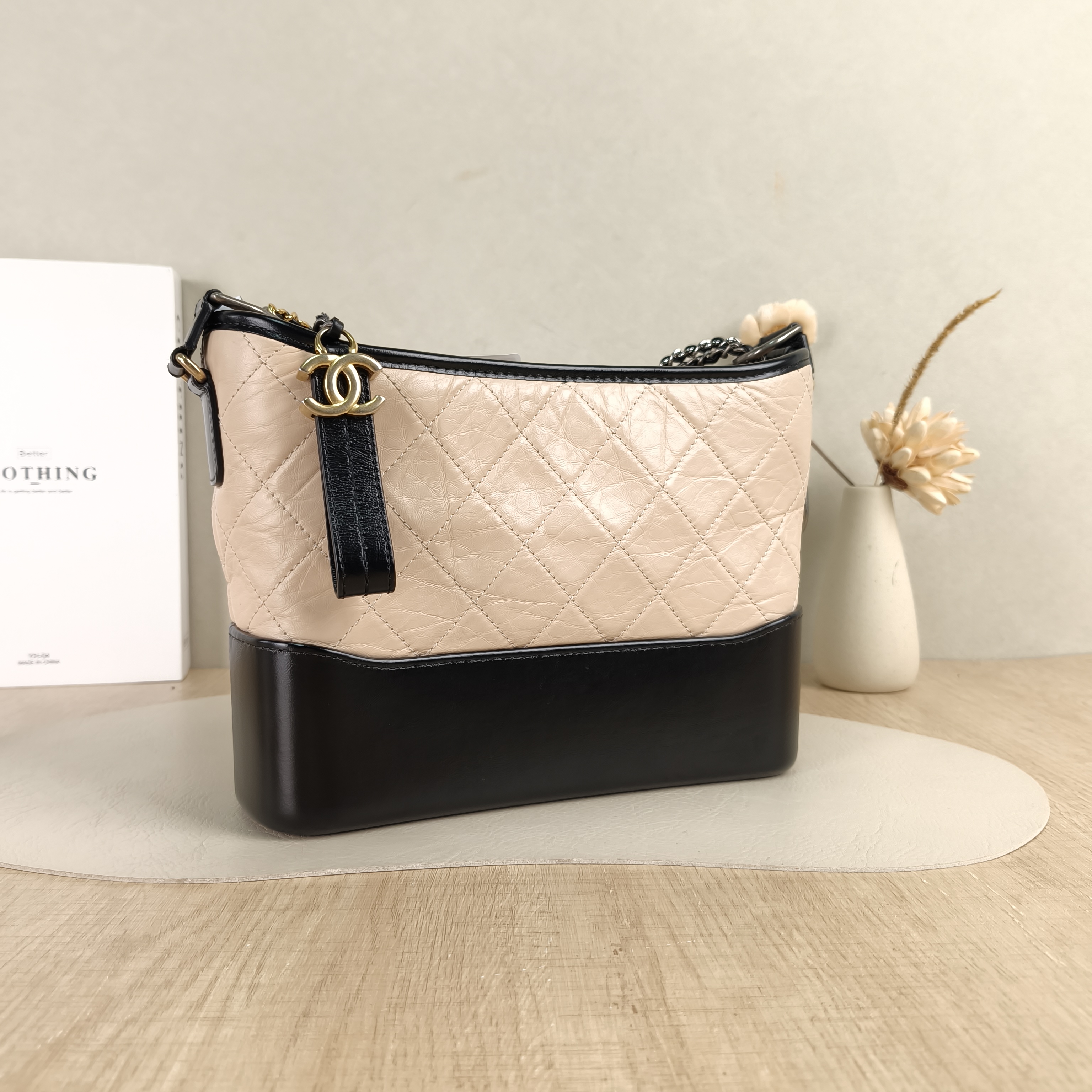 Chanel Crossbody Bag Gabrielle Gabrielle Bag Beige Black CC alfskin Medium26 × 9 × 20 cm — cover view 5 of 6