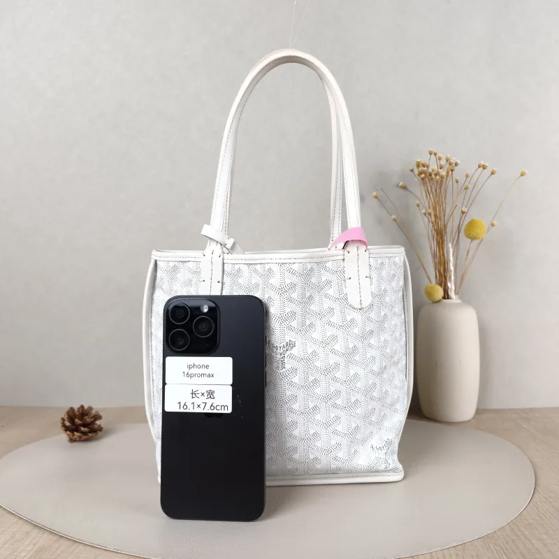 GOYARD Top Handle Bag ANJOU Shopping Tote White PV Cmini19.5 × 9 × 19.5 cm — cover view 2 of 5