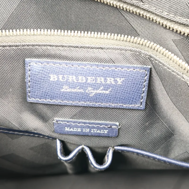 BURBERRY Top Handle Bag Shoulder Bag Blue Calfskin One Size 37 × 7 × 27 cm — detail view 12 of 12