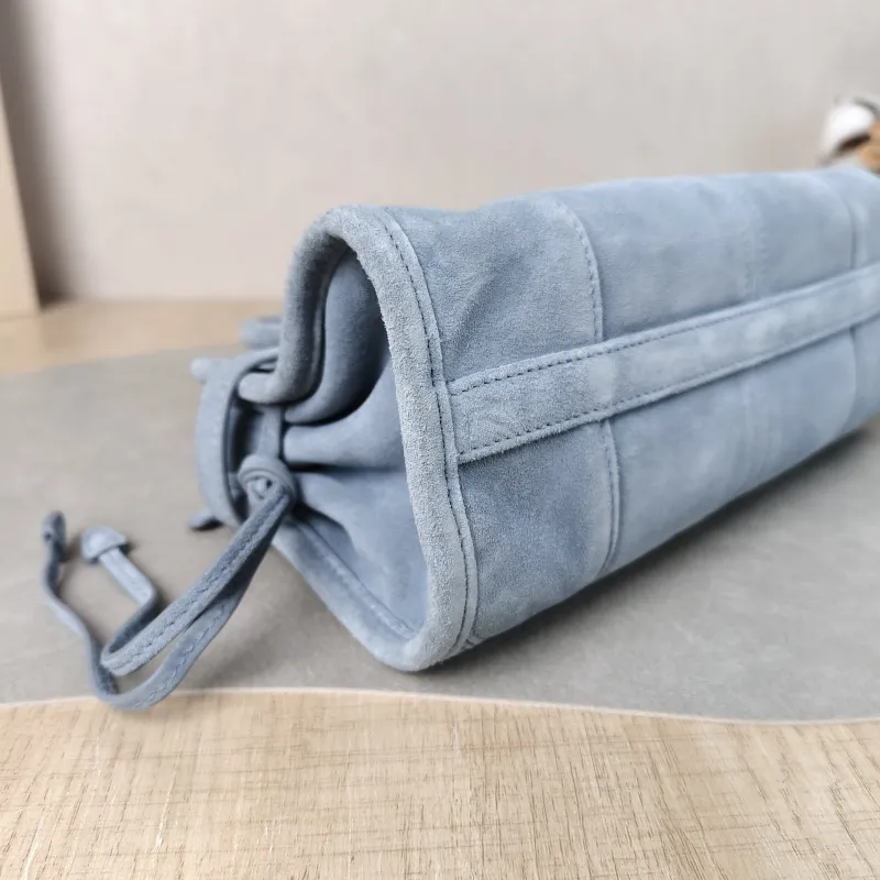 PRADA Top Handle Bag Bonnie Soft Lux Blue Suede Mini 23.5 × 9 × 12 cm — detail view 1 of 12