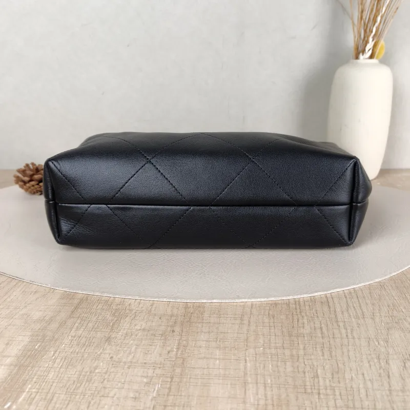 Chanel Shoulder Bag hobo Black with Gold-Tone Hardware Calfskin One Size 24 × 7 × 27 cm — cover view 3 of 6