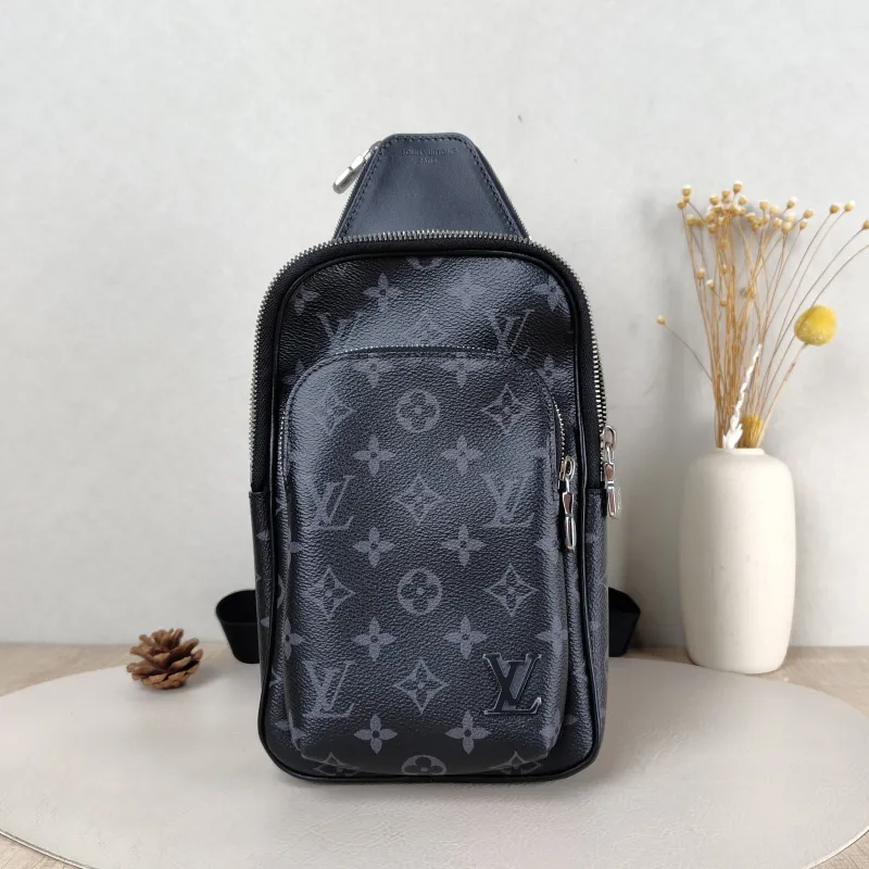 Louis Vuitton Shoulder Bag Avenue Shoulder Bag Black Monogram PVC One Size 15.5 × 7.5 × 25 cm
