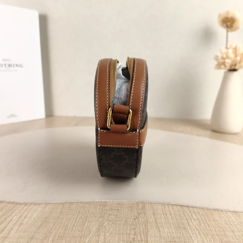 CELINE Crossbody Bag Triomphe Monogram PVC Mini 13.5 × 4 × 13.5 cm — detail view 6 of 10