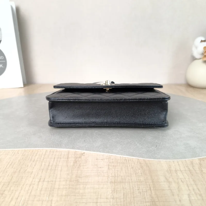 Chanel Backpack Backpack Black Grained Calfskin One Size 18.2 × 5 × 14 cm — cover view 2 of 6