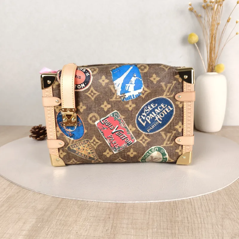 Louis Vuitton Crossbody Bag Side Trunk Box Edition Brown PVC Medium 23.5 × 8.5 × 16 cm