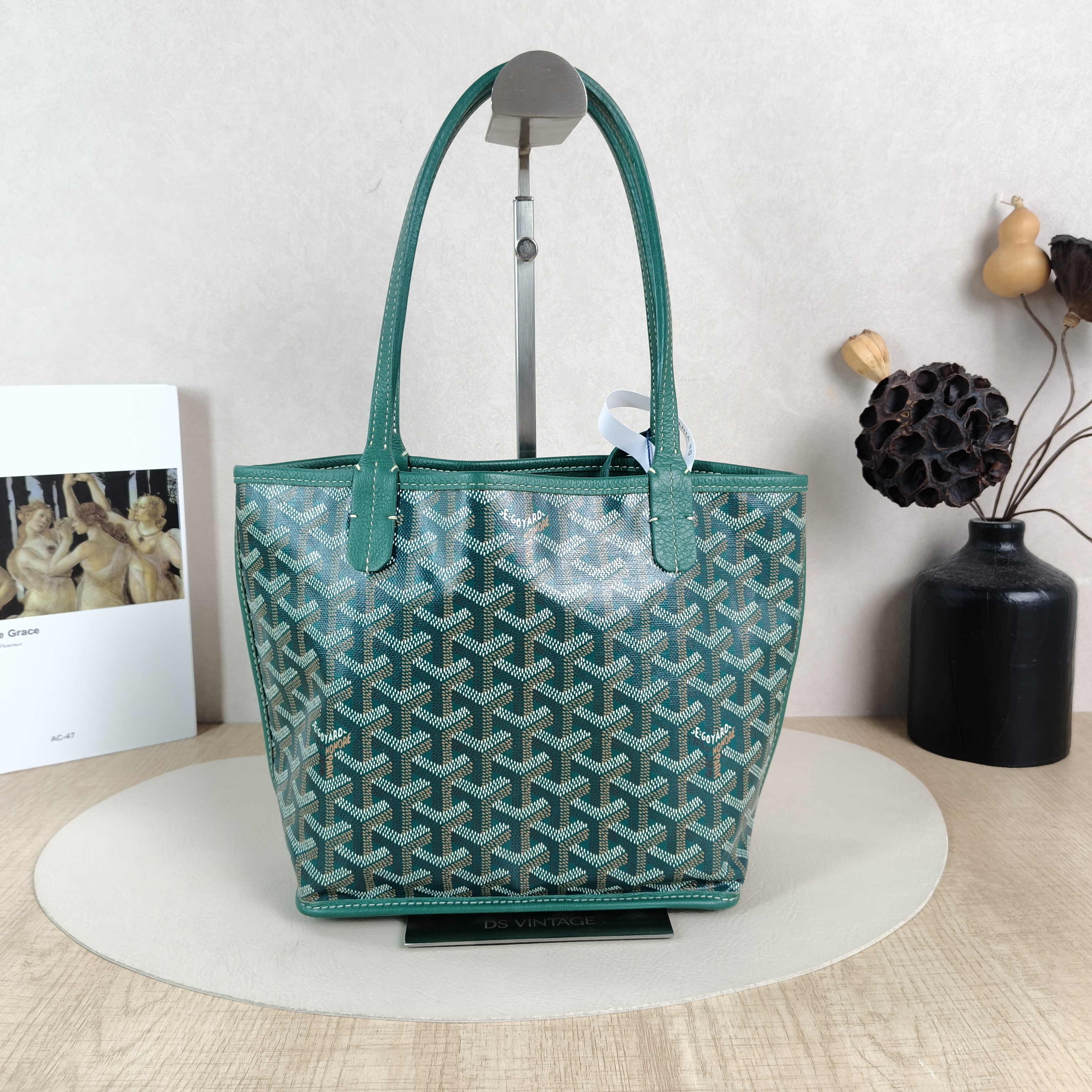 GOYARD Top Handle Bag ANJOU Shopping Tote Green PV Cmini19.5 × 9 × 19.5 cm — cover view 2 of 5