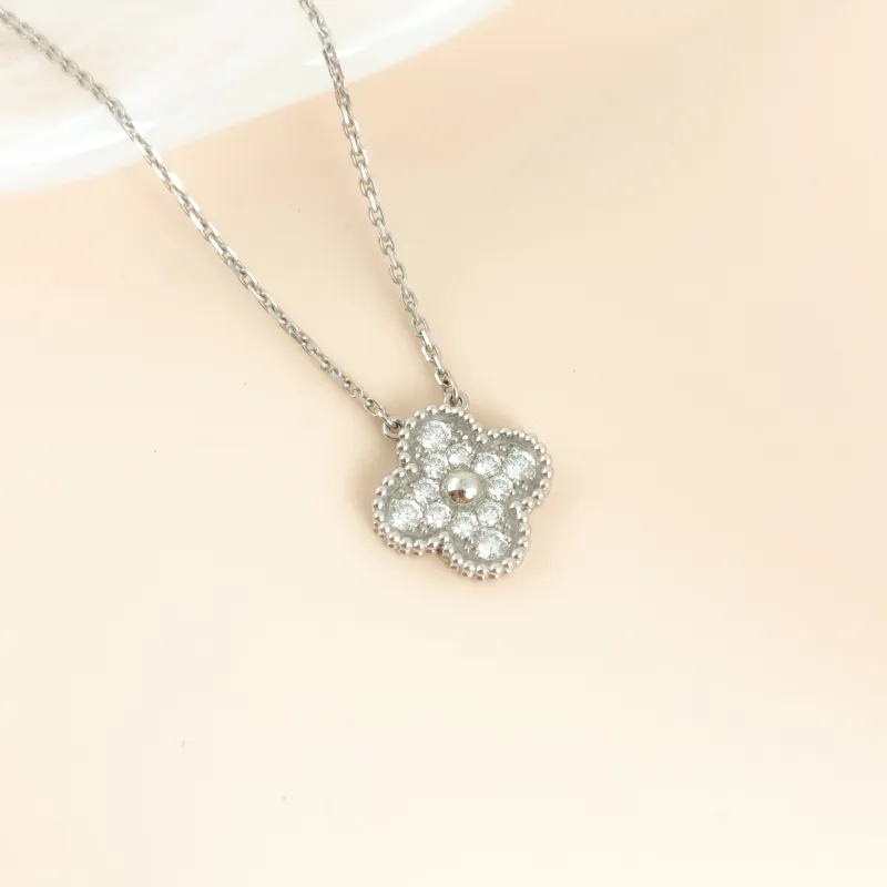 Van Cleef & Arpels Necklace Alhambra White Gold 18KW hite Gold Diamond Vintage Small 41cm — cover view 7 of 10