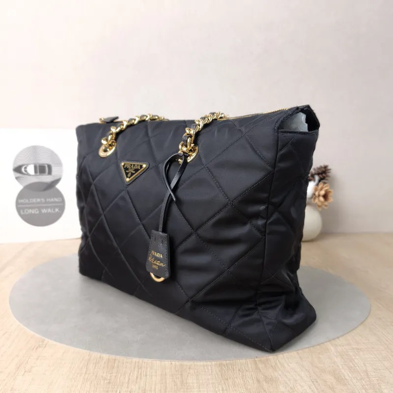 PRADA Shoulder Bag Re-Edition Black Nylon One Size 35 × 9 × 27 cm — cover view 4 of 5