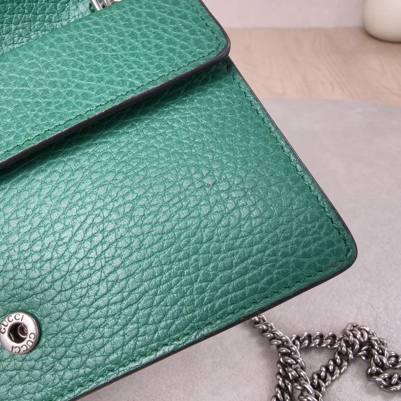 GUCCI Crossbody Bag Dionysus Green Calfskinmini16.5 × 4.5 × 10 cm — detail view 13 of 19