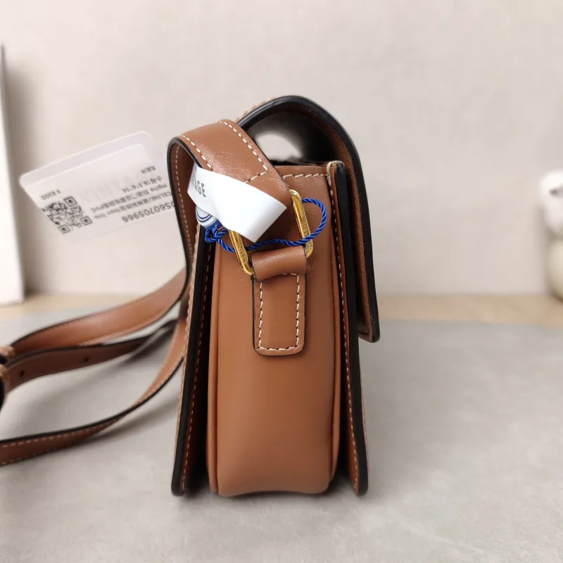 CELINE Crossbody Bag Teen Triomphe White PVC Small18.5 × 6 × 14 cm — detail view 15 of 16
