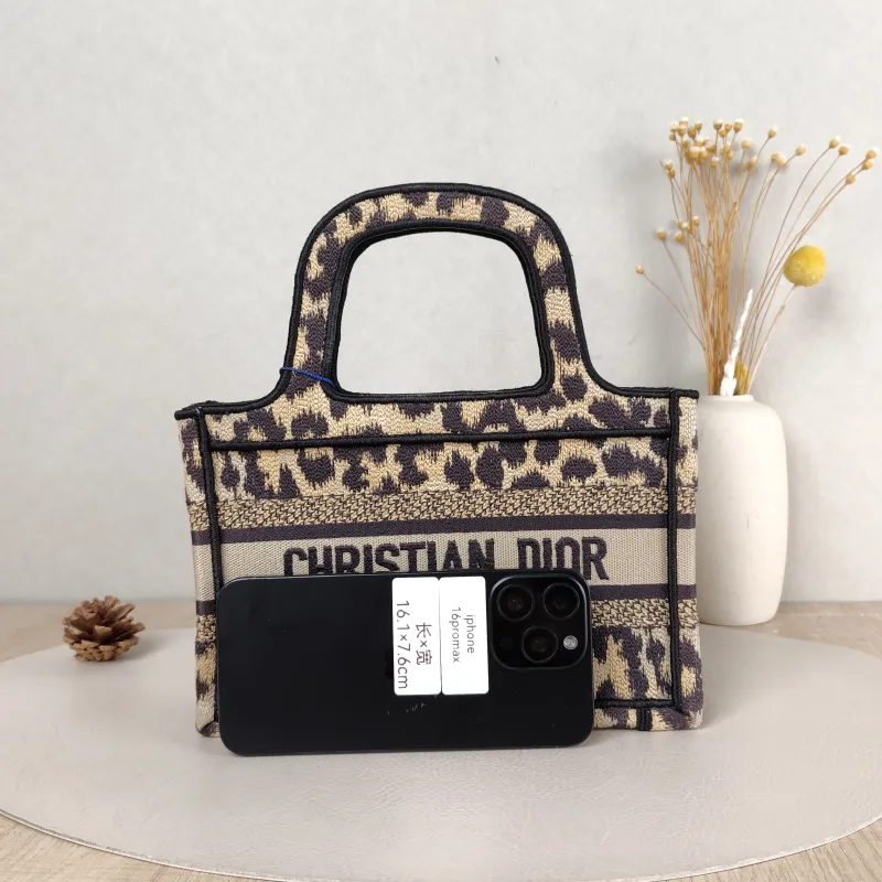 DIOR Top Handle Bag Book Tote Canvas Mini 22.5 × 6 × 15 cm — cover view 2 of 5