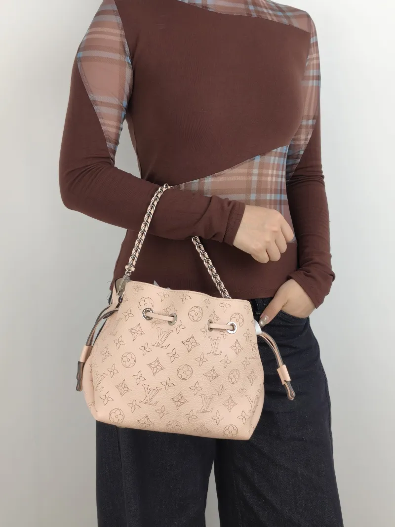 Louis Vuitton Crossbody Bag BELLA Pink Calfskin One Size 22 × 14 × 19 cm — on-model view 2 of 2