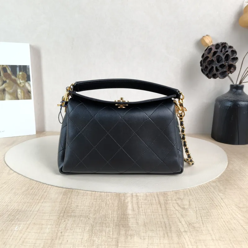 Chanel Crossbody Bag c Logo Black Calfskin One Size 23 × 7.5 × 16 cm