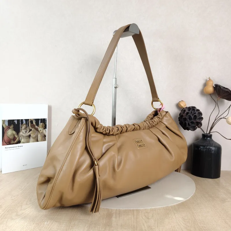 Miumiu Shoulder Bag Joie Shoulder Bag Caramel Lambskin One Size 52 × 10 × 23 cm — cover view 3 of 6