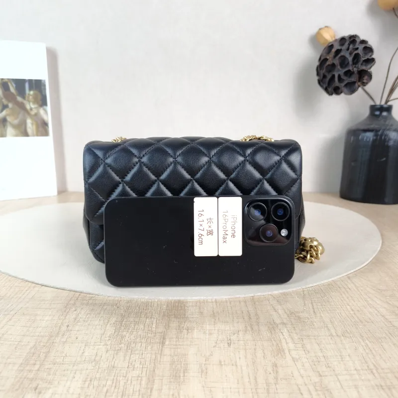Chanel Crossbody Bag Classic Flap Large Mini CF Mini Black Lambskin mini 20 × 6 × 12 cm — cover view 6 of 6