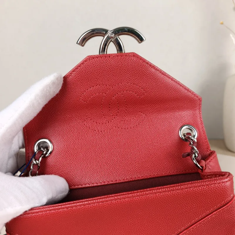 Chanel Crossbody Bagcf Collection Crossbody Bag Red Calfskinmini18 × 4 × 11.5 cm — detail view 3 of 13