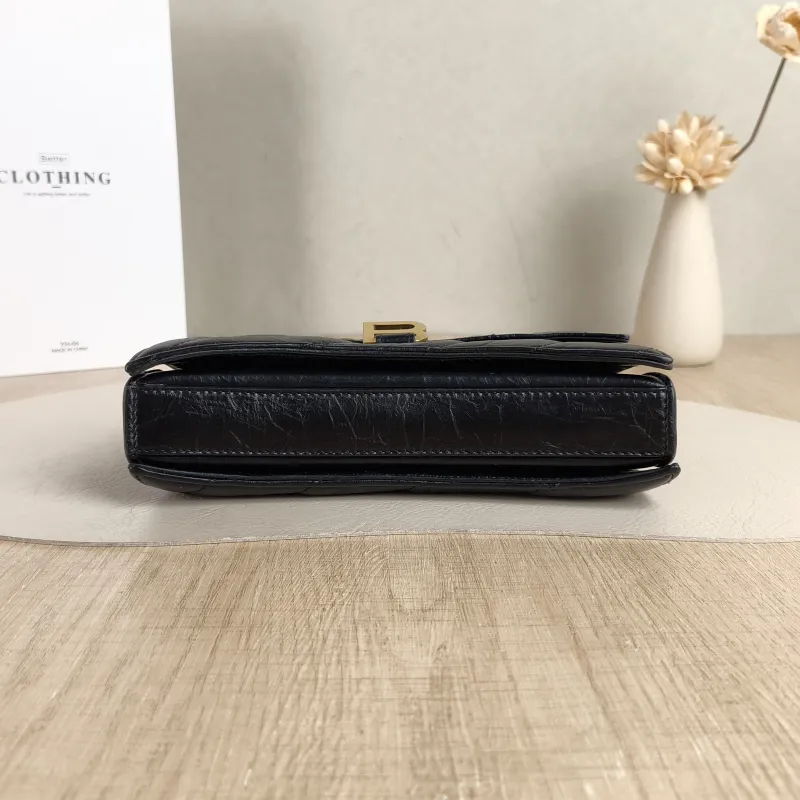 BALENCIAGA Crossbody Bag CRUSH Chain Bag Black Calfskinxs Small22 × 5 × 10 cm — cover view 5 of 5