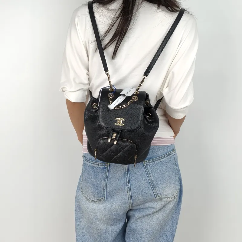 Chanel Backpackaffinity Backpack Black Calfskin Small20 × 14 × 22 cm — on-model view 2 of 3
