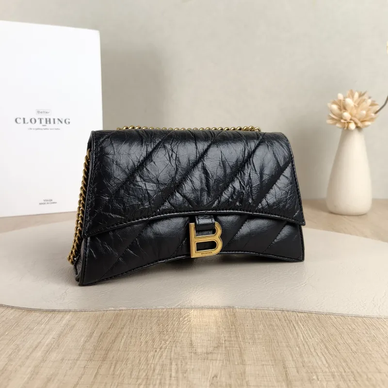 BALENCIAGA Crossbody Bag CRUSH Chain Bag Black Calfskinxs Small22 × 5 × 10 cm — cover view 3 of 5