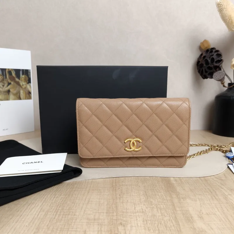Chanel Crossbody Bag Edition cf woc Taupe Calfskin19.2 × 3.5 × 12.3 cm — cover view 5 of 6