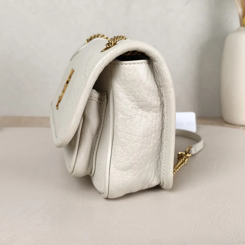 SAINT LAURENT Crossbody Bag Niki White Lambskin Mini 18 × 5 × 12.5 cm — detail view 9 of 12