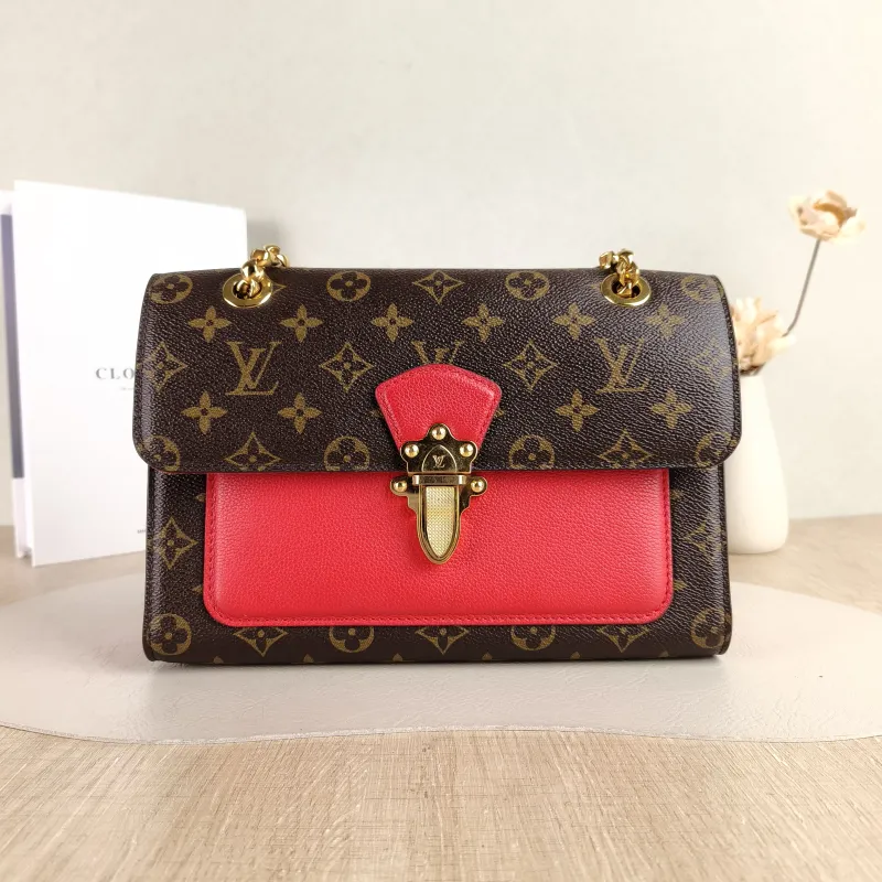 Louis Vuitton Crossbody Bag VICTOIRE Red Monogram PVC One Size 27 × 10 × 17 cm