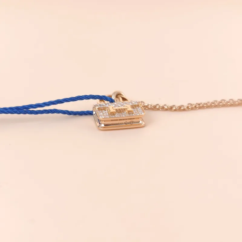 Hermès Necklace Amulettes Constance Pavé Diamond Necklace Rose Gold 18KR ose Gold One Size40cm — cover view 9 of 9