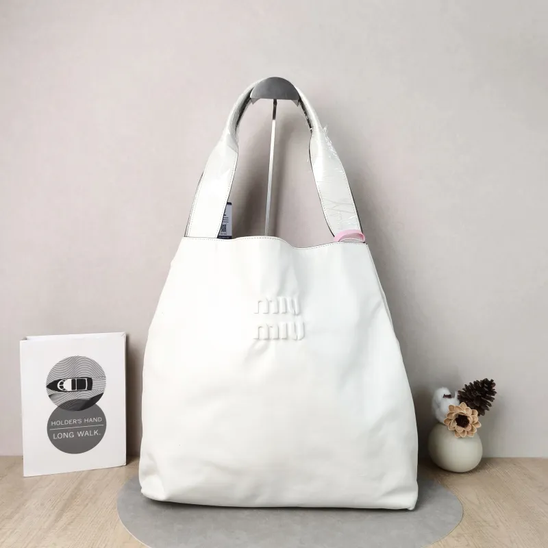Miumiu Crossbody Bag Tote Bag White Calfskin One Size 37 × 11 × 37 cm