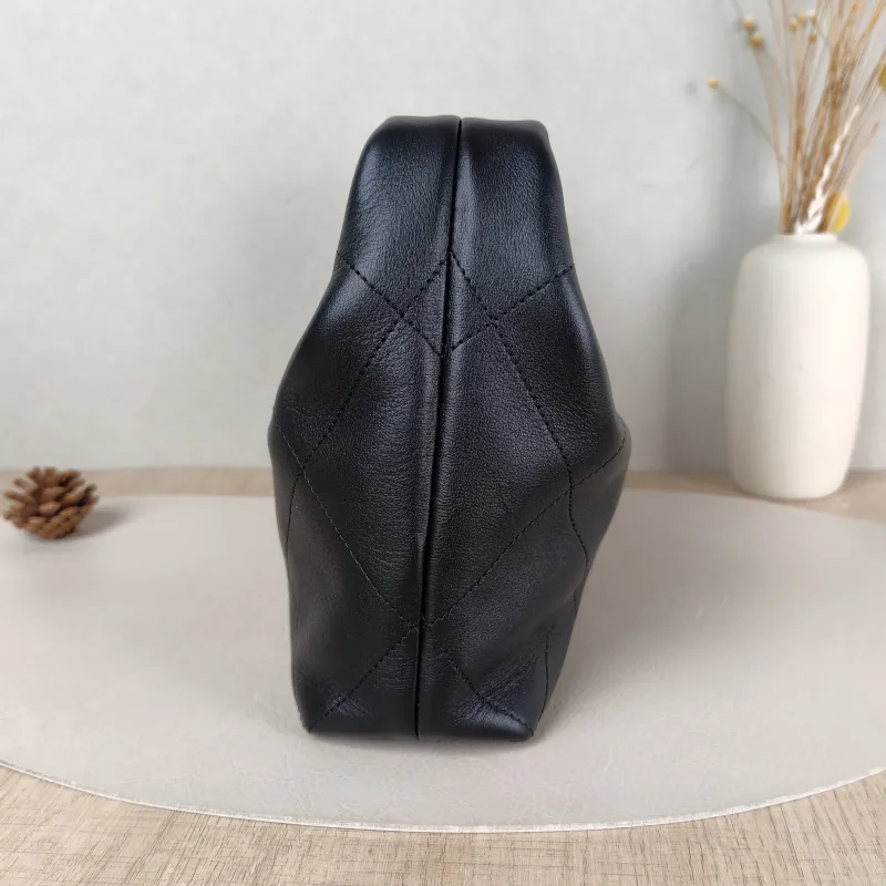 Chanel Shoulder Bag hobo Black with Gold-Tone Hardware Calfskin One Size 24 × 7 × 27 cm — detail view 12 of 13