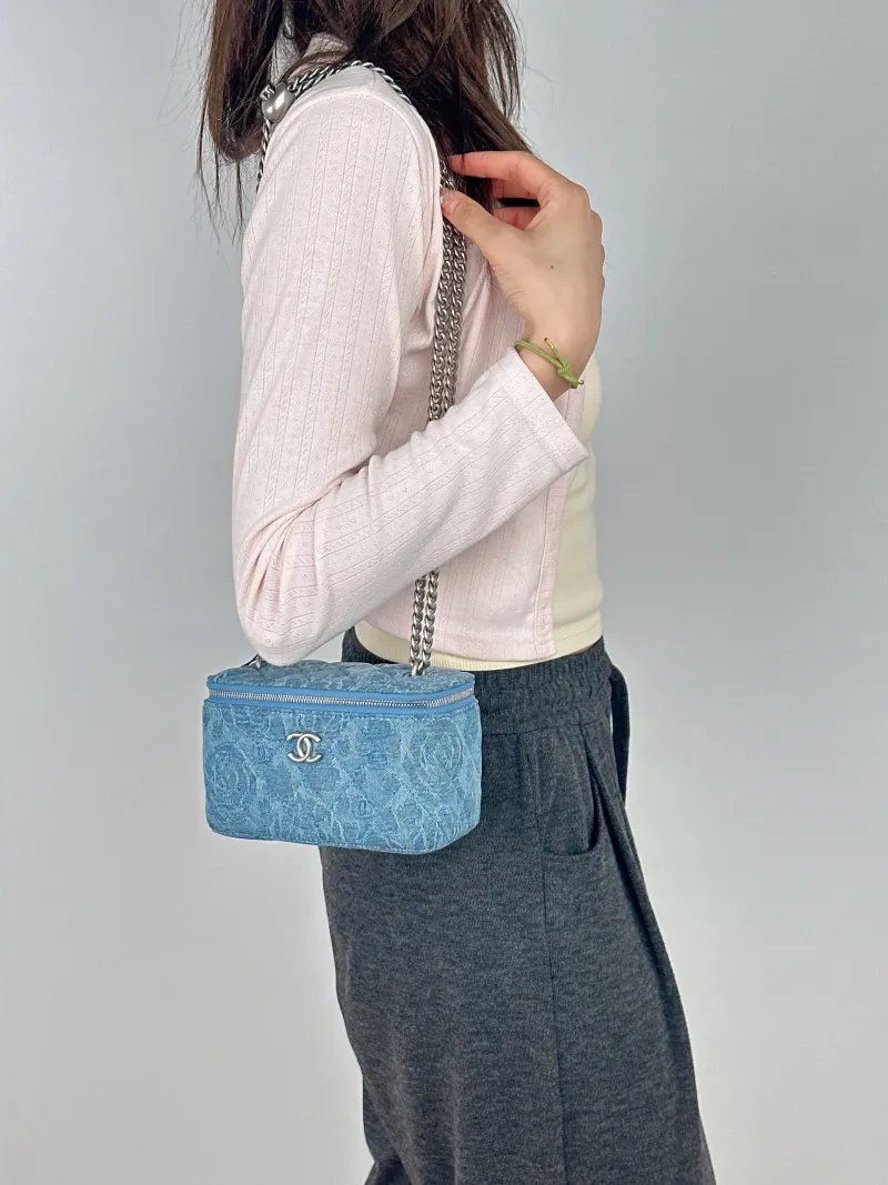 Chanel Crossbody Bag Edition Blue Canvas One Size16 × 8 × 9.5 cm — on-model view 2 of 2