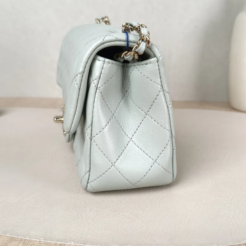 Chanel Crossbody Bag Classic Flap Large Mini CF Mini Green Lambskin C mini 20 × 6 × 12 cm — detail view 12 of 15