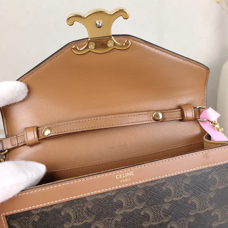 CELINE Crossbody Bag Triomphe woc Monogram PVC One Size 19.5 × 4 × 12 cm — detail view 7 of 11