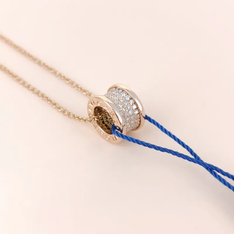 Bvlgari Necklace B.zero1 Pavé Diamond Rose Gold 18KR ose Gold Diamond One Size 46cm — cover view 7 of 7
