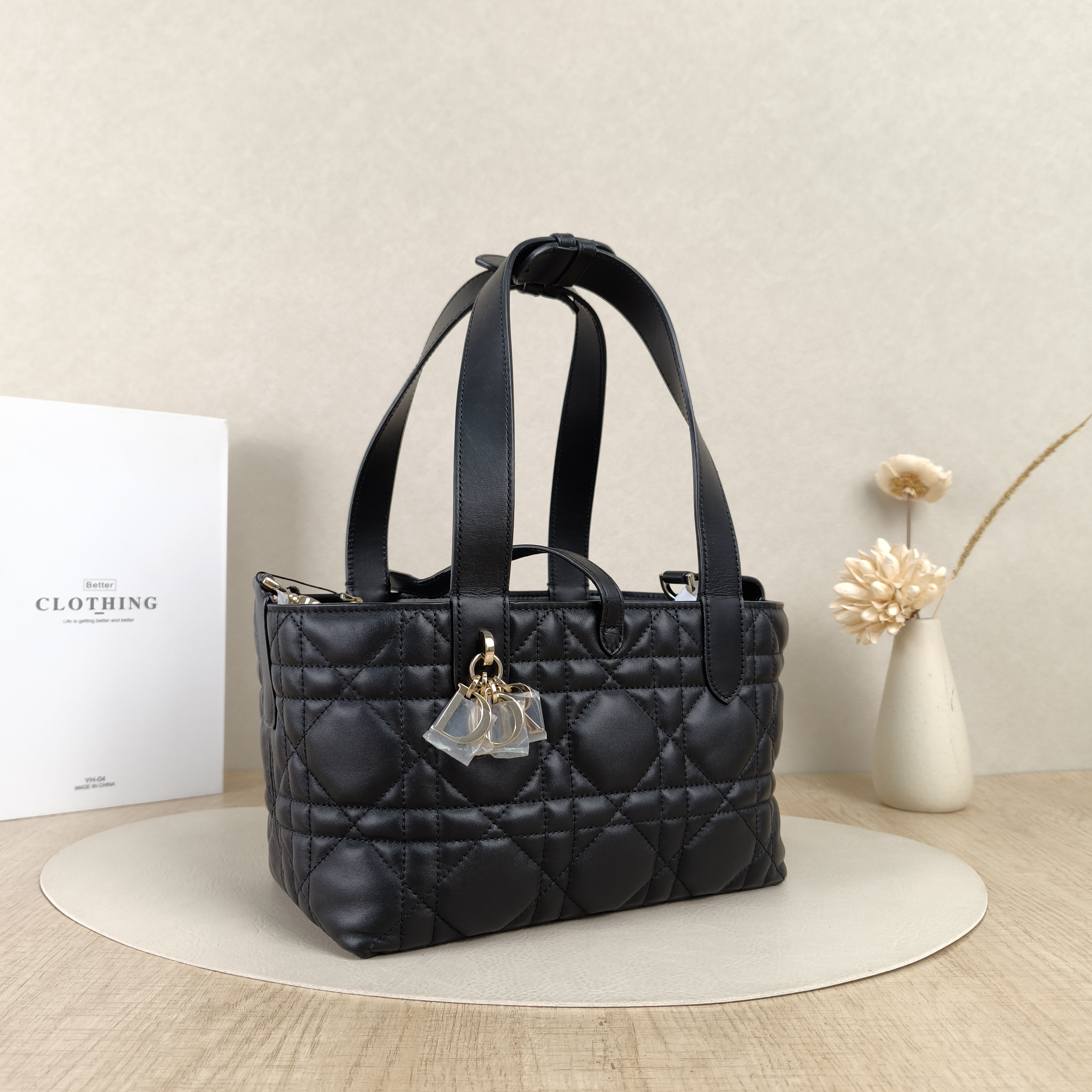 DIOR Top Handle Bag TOUJOURS Black Calfskin23 × 12 × 15.5 cm — cover view 3 of 8